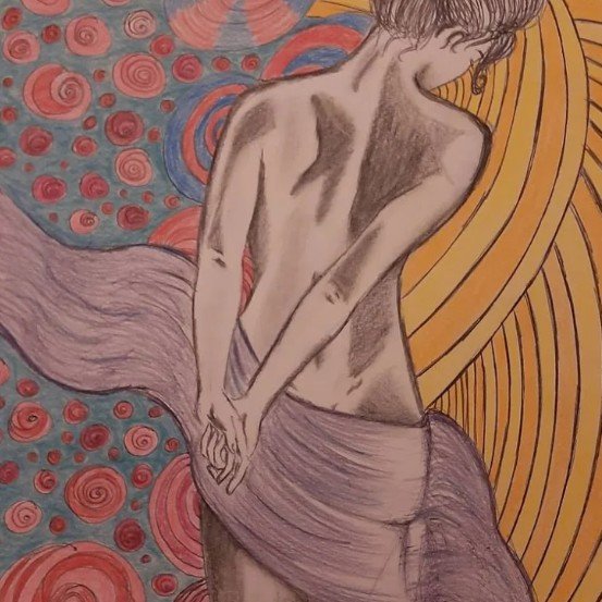 Unreach, crayon de couleur, série Alone